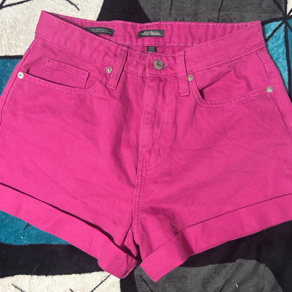 Wild Fable High Waist Magenta Shorts